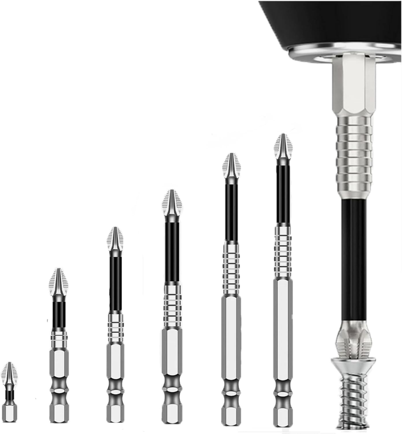 61zQYawIAsL._AC_SL1500_.jpg 6Pcs High Magnetic Screwdriver Drill Bit Set, Strong Magnetic Durability Screwdriver Drill Bit Set, Magnetic Electric Screwdriver Set, Electric Precision Screwdriver Set, 25 50 65 70 90 150mm - Image 1