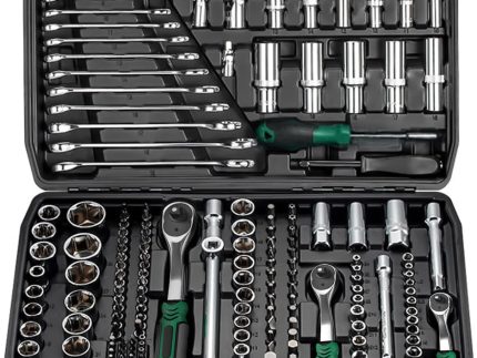 Mechanic Tools For Car - 216pcs Ratchet Socket Wrench Sets, Wrench And Socket Set, 72-Tooth Reversible Ratchet Wrench with Universal Joint And Extension Bars, Mechanics wrench Tool Set for Automotive