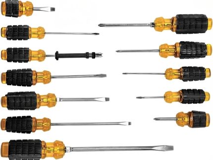 12-Piece Magnetic Screwdriver Set | Chrome Vanadium Steel Precision Hand Tools | Cushion Grip Comfort Handles | Essential Home Tool Kit for Auto, Garage,  & Electronic Repair