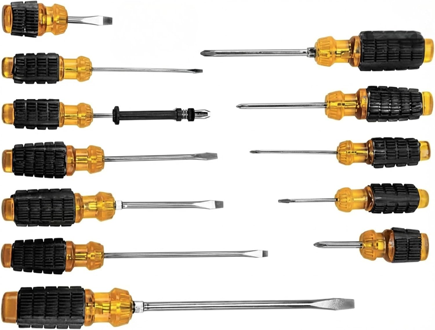 71Z1uySvr8L._AC_SL1500_.jpg 12-Piece Magnetic Screwdriver Set | Chrome Vanadium Steel Precision Hand Tools | Cushion Grip Comfort Handles | Essential Home Tool Kit for Auto, Garage, & Electronic Repair - Image 1