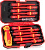 13PCS 1000V Insulated Screwdriver Set,  Steel, Magnetic Tips, PP +  Grip,  Certified for Electrician Tools & Industrial Use